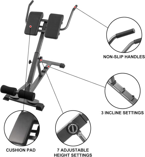 Foldable Roman Chair Hyperextension Bench Footgool   Foldable Roman Chair Hyperextension Bench Iv03k 570x614 